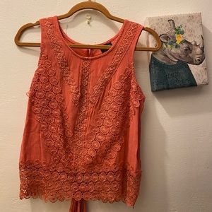 DAYTRIP: Coral semi mesh blouse